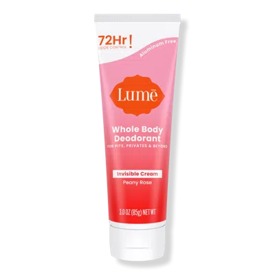 Lume Whole Body Deodorant Invisible Cream Tube - Peony Rose