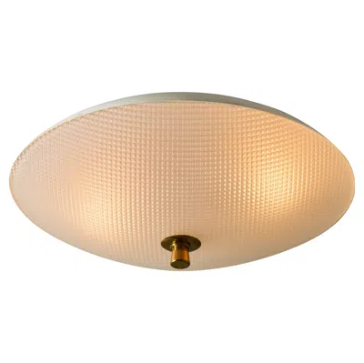 Pre-owned Lumi 1950s Glass & Metal Ceiling Lamp Attributed To Oscar Torlasco For  In Sand
