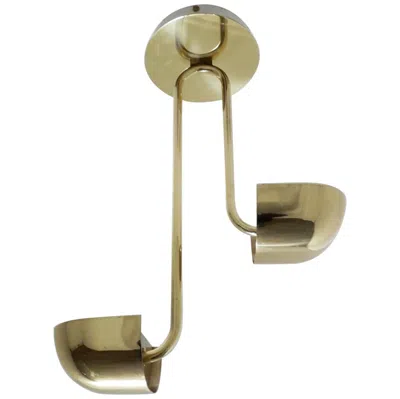 Pre-owned Lumi Brass Flush Mount Pendant By  In Brown