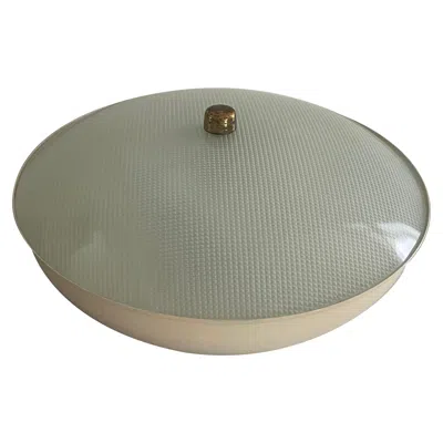 Pre-owned Lumi Curved Glass Flush Mount Light By , 1950s, Italy In Transparent