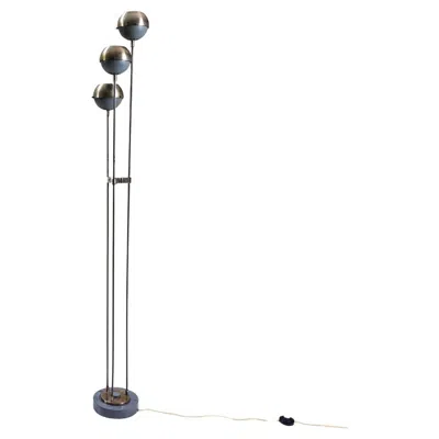 Pre-owned Lumi Floorlamp In Enameled Metal And Stainless Steel By Oscar Torlasco For  In Black