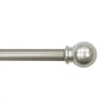 Lumi Home Furnishings Ball 5/8 In Curtain Rod In Silver