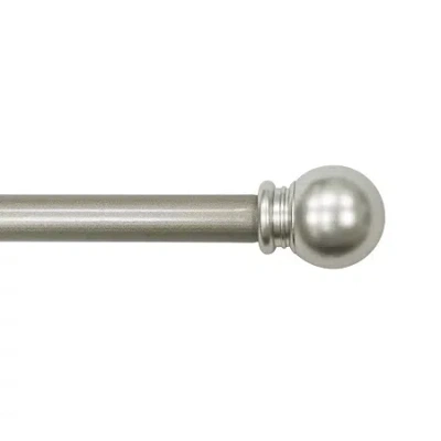 Lumi Home Furnishings Ball 5/8 In Curtain Rod In Silver