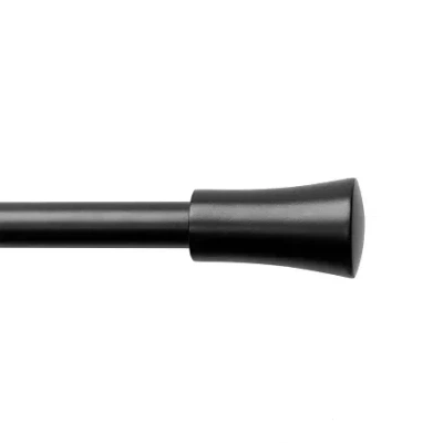 Lumi Home Furnishings Cylinder Cap 3/4 In Curtain Rod In Black
