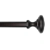 Lumi Home Furnishings Knob 1 In Curtain Rod In Brown