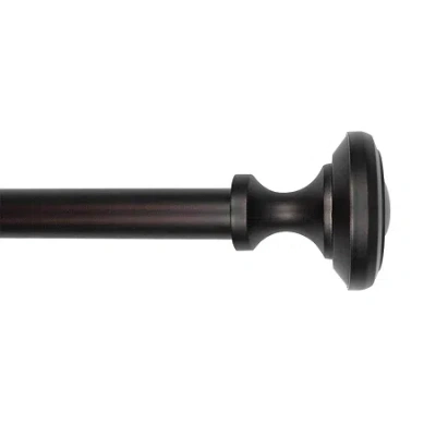 Lumi Home Furnishings Knob 1 In Curtain Rod In Brown