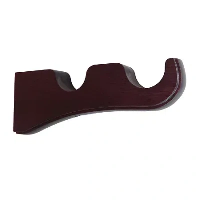 Lumi Home Furnishings Wood Double 3-pc. Curtain Rod Brackets In Brown