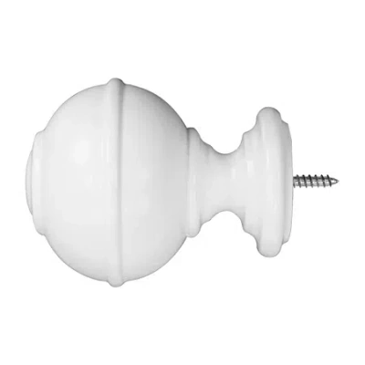 Lumi Home Furnishings Wood Knob 2-pc. Finials In White