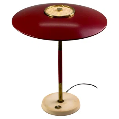 Pre-owned Lumi Italian Mid-century Table Lamp, 1950s, In The Style Of Stilnovo & Oscar Torlasco In Red
