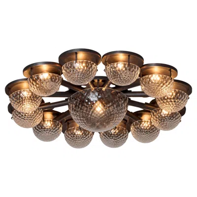 Pre-owned Lumi Large Flush Mount By  In Brown