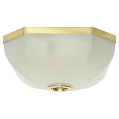 Pre-owned Lumi Murano Glass  Milano Flush Mount Ceiling Light In Brass, Italy Circa 1950s In Sand