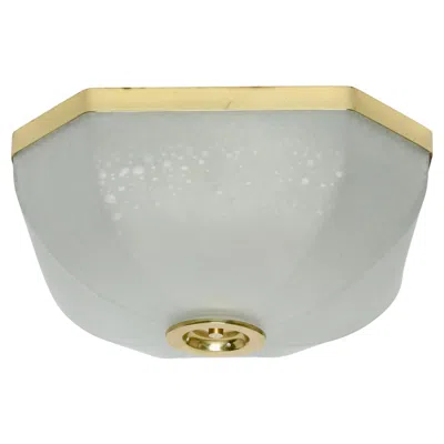 Pre-owned Lumi Murano Glass  Milano Flush Mount Ceiling Light In Brass, Italy Circa 1950s In Transparent