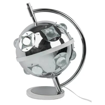 Pre-owned Lumi Table Lamp By Oscar Torlasco, Chromed Metal & Cut Glass, Italy, 1970s In Transparent