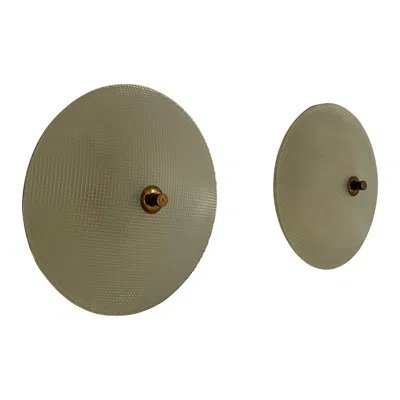 Pre-owned Lumi Textured Glass And White Metal Pair Of Sconces For , 1950s, Italy