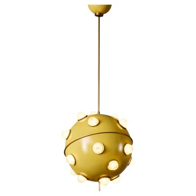 Pre-owned Lumi Yellow Mod 551 Chandelier By Oscar Torlasco For