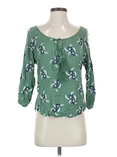 Pre-owned Lumiere 3/4 Sleeve Blouse In Green