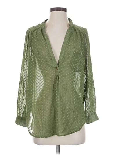Pre-owned Lumiere 3/4 Sleeve Blouse In Green