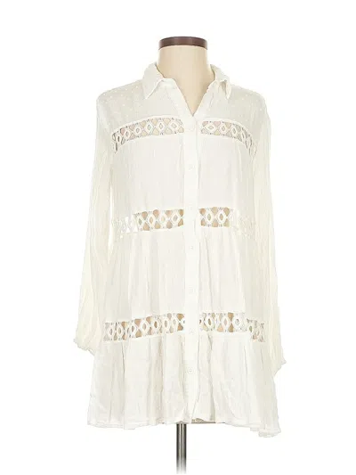 Pre-owned Lumiere 3/4 Sleeve Blouse In White
