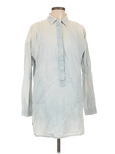 Pre-owned Lumiere 3/4 Sleeve Button Down Shirt In Blue