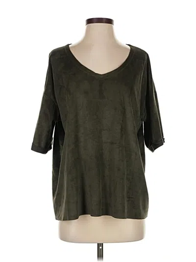 Pre-owned Lumiere 3/4 Sleeve Top Green Scoop Neck Tops