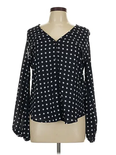Pre-owned Lumiere Long Sleeve Blouse In Black