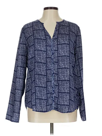 Pre-owned Lumiere Long Sleeve Blouse In Blue