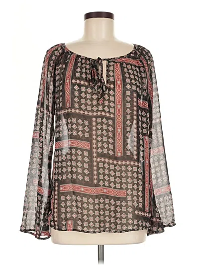 Pre-owned Lumiere Long Sleeve Blouse In Brown