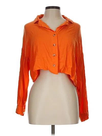 Pre-owned Lumiere Long Sleeve Blouse In Orange