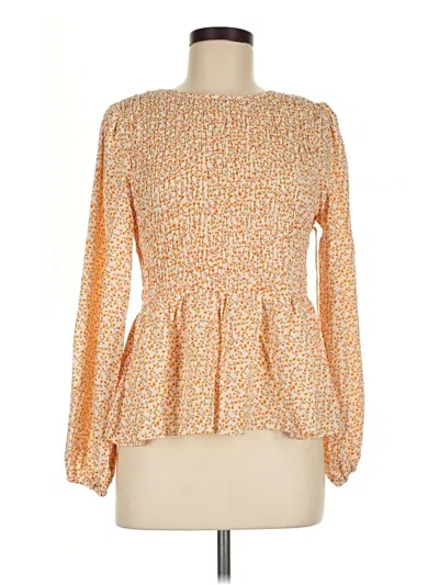 Pre-owned Lumiere Long Sleeve Blouse In Orange