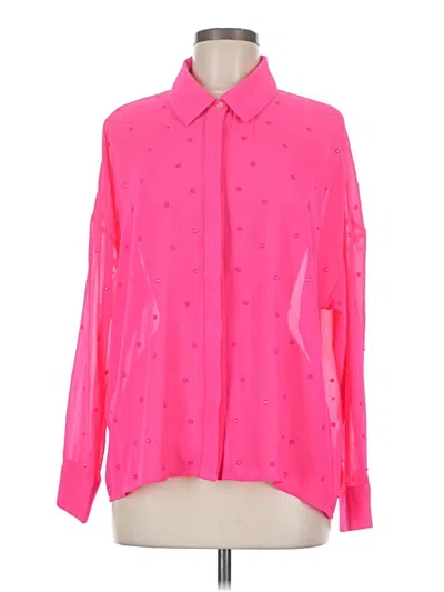 Pre-owned Lumiere Long Sleeve Blouse In Pink