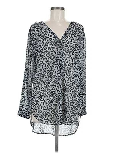 Pre-owned Lumiere Long Sleeve Blouse In Silver