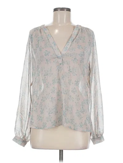 Pre-owned Lumiere Long Sleeve Blouse In Silver