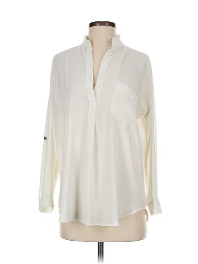 Pre-owned Lumiere Long Sleeve Blouse In White