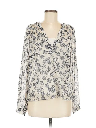 Pre-owned Lumiere Long Sleeve Blouse In White