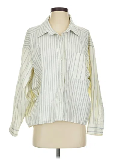 Pre-owned Lumiere Long Sleeve Blouse In White