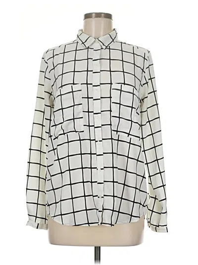 Pre-owned Lumiere Long Sleeve Blouse In White