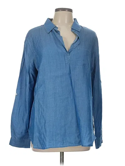 Pre-owned Lumiere Long Sleeve Button Down Shirt In Blue