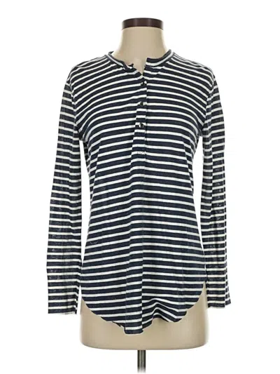 Pre-owned Lumiere Long Sleeve Henley Shirt In Blue