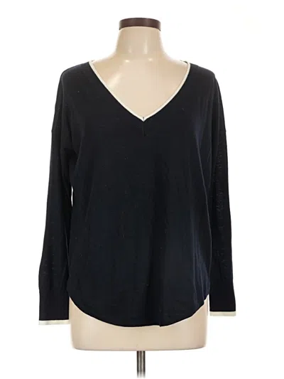Pre-owned Lumiere Long Sleeve Top Black V-neck Tops