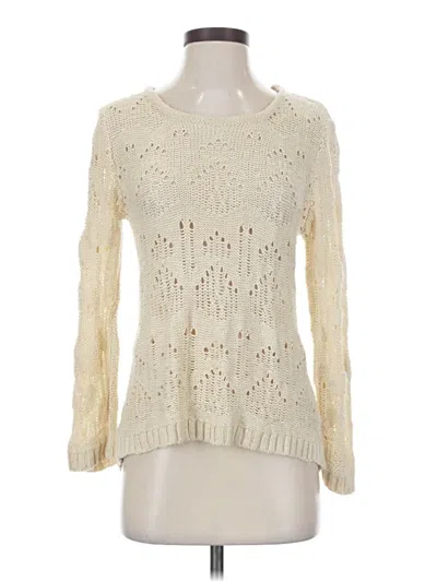 Pre-owned Lumiere Long Sleeve Top Ivory Crew Neck Tops In White