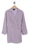 Lumiere Long Sleeve Wrap Shirtdress In Lavender