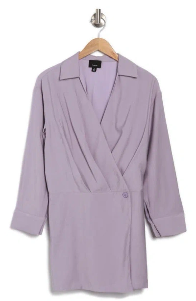 Lumiere Long Sleeve Wrap Shirtdress In Purple