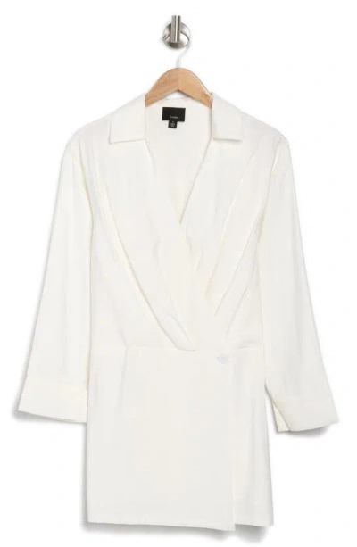 Lumiere Long Sleeve Wrap Shirtdress In White