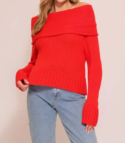 Lumiere Off Shoulder Sweater In Red