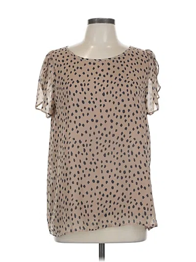 Pre-owned Lumiere Short Sleeve Blouse In Brown