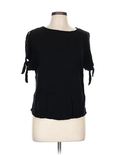 Pre-owned Lumiere Short Sleeve Top Black Cold Shoulder Neckline Tops