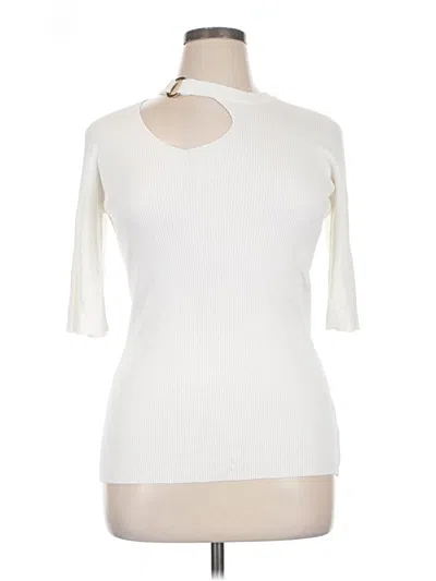Pre-owned Lumiere Short Sleeve Turtleneck In White