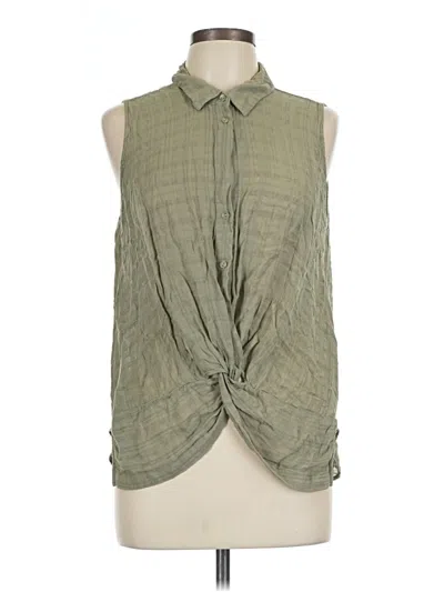 Pre-owned Lumiere Sleeveless Button Down Shirt In Green