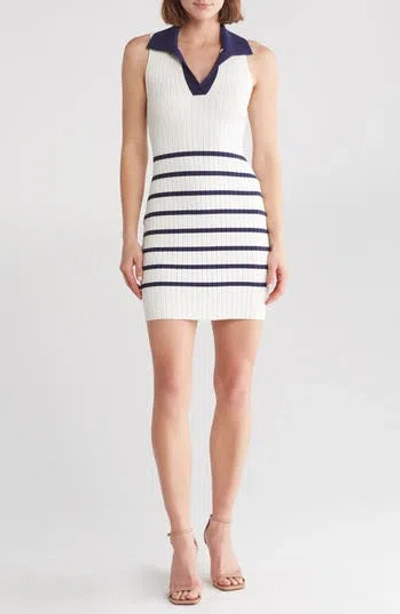 Lumiere Sleeveless Polo Knit Dress In White