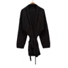 Lumina Cardigan Black  In Mixed Wool With Sliding And Belt In Black